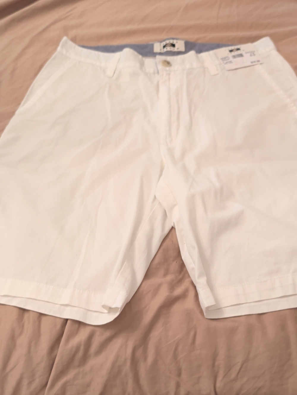 Joseph Abboud White Flat Front Cotton Shorts